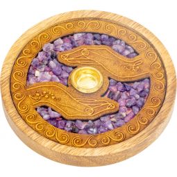 Etched Incense Burner - Amethyst