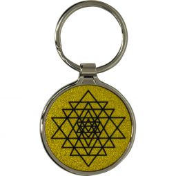 Metal Key Ring - Sri Yantra Gold