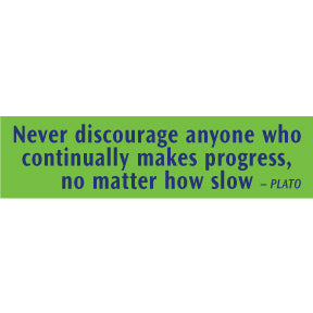 Never Discourage Progress Bumper Sticker (P-8)