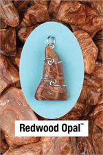 Opal- Redwood Wrapped Pendant