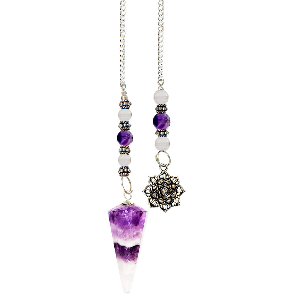 Amethyst Hexagonal Pendulum Lotus (P6)