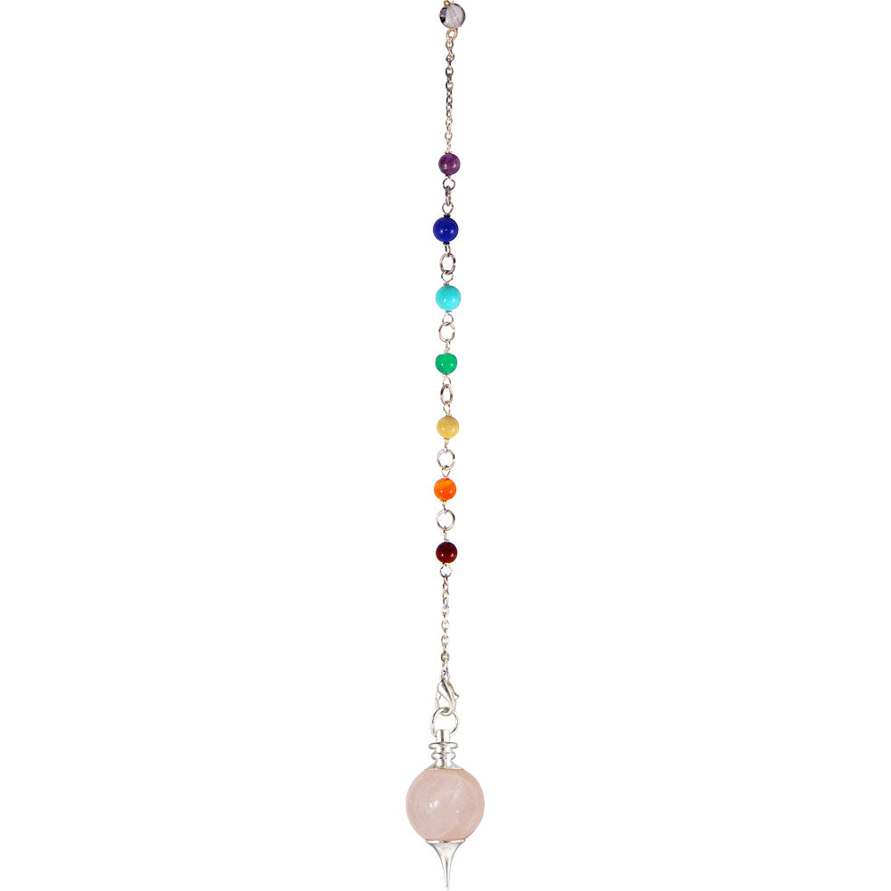Rose Quartz Chakra Sephoroton Pendulum (P4)