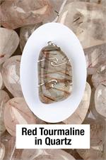Quartz- Red Tourmaline Wrapped Pendant