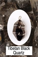 Quartz- Tibetan Black Wrapped Pendant