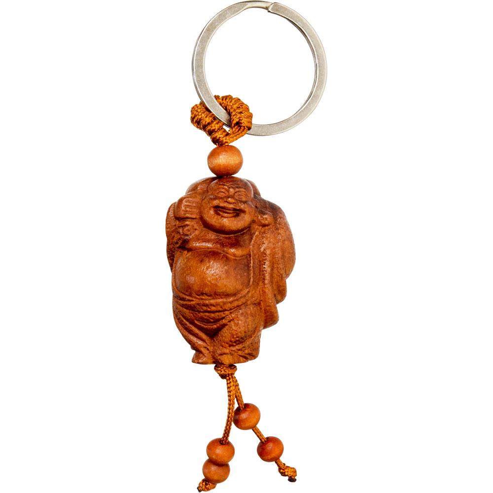 Traveler Buddha - Wood Keychain