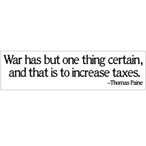 War Tax Bumper Sticker (I-8)