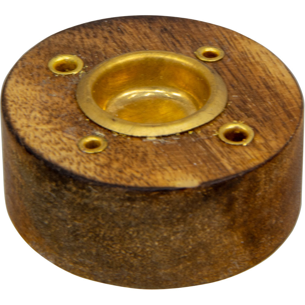 Wood Cone and Incense Holder 1 1/2" Dia