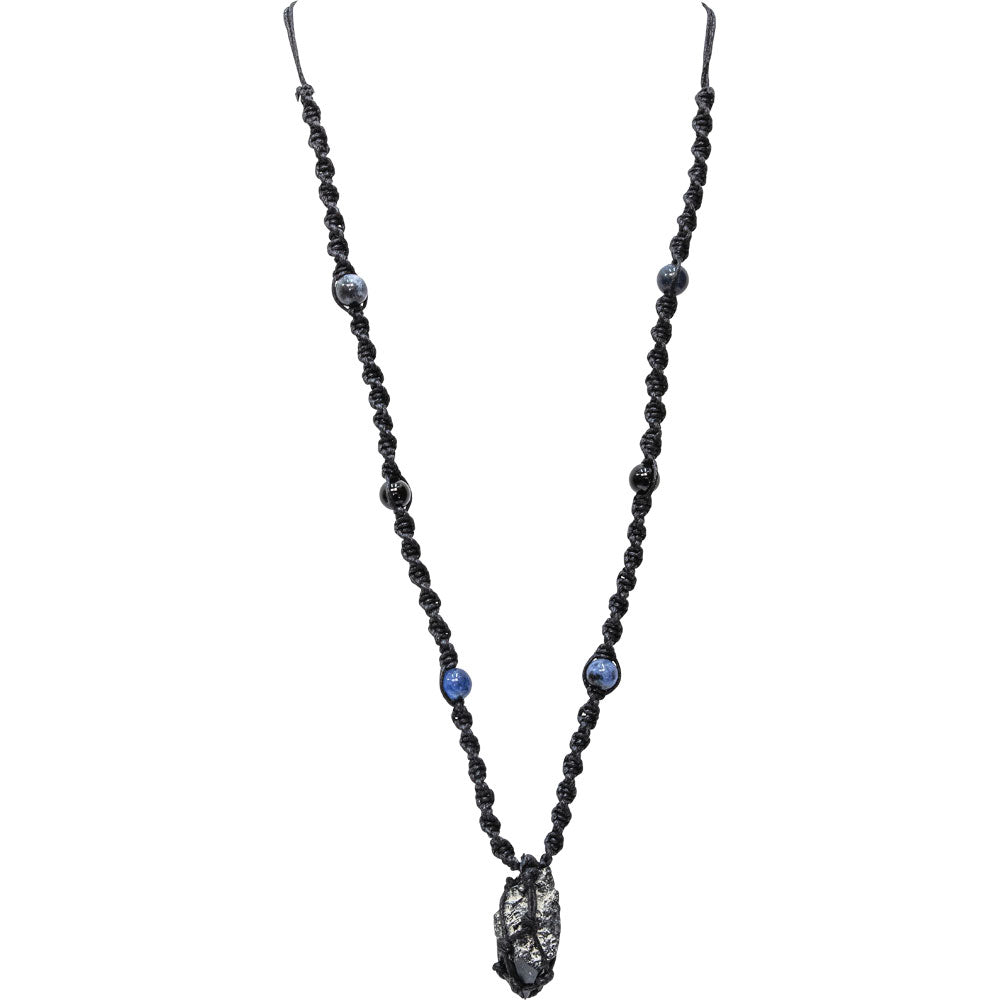 Black Tourmaline Point Wrapped Necklace