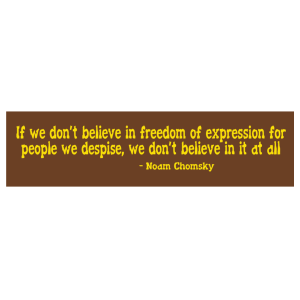 Noam Chomsky Quote Bumper Sticker (I-2)
