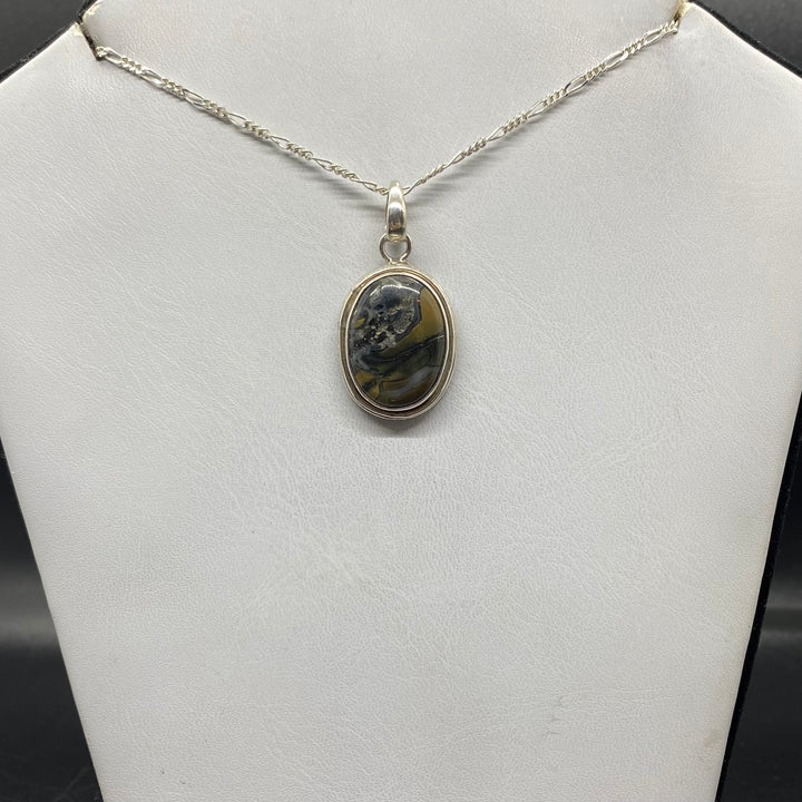 Painted Jasper SS Pendant-TM1635