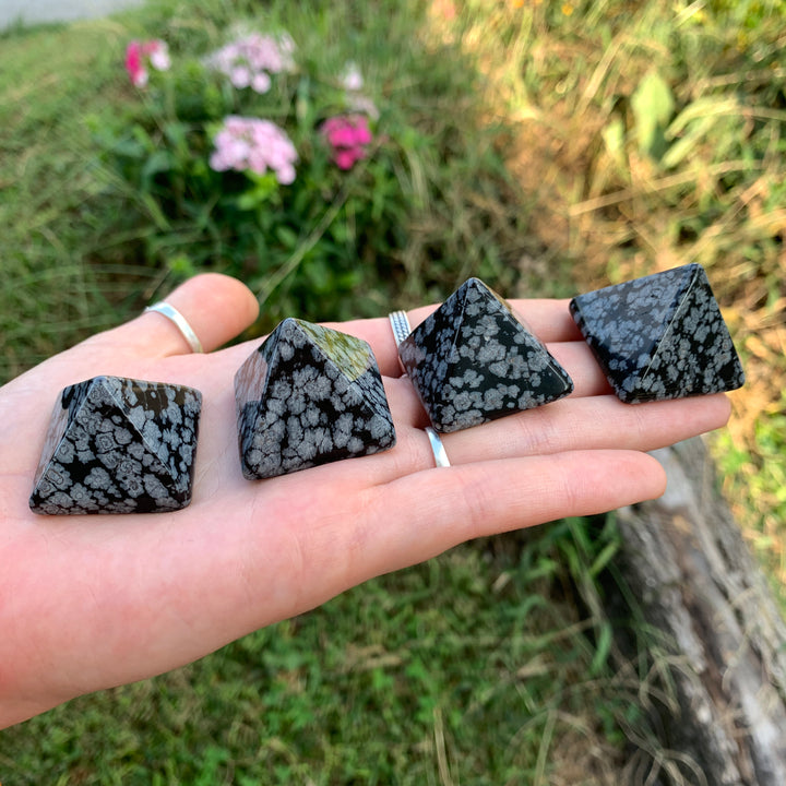 Snowflake Obsidian Pyramid