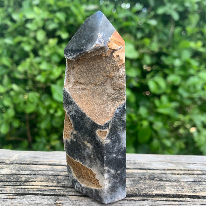Honey Mosaic Chalcedony Cut Base Point-HMC1-12
