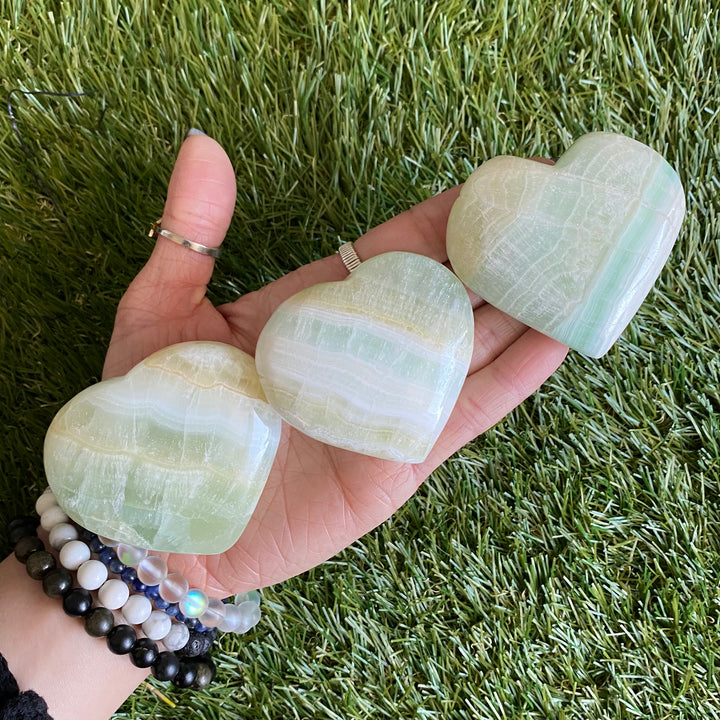 Pistachio Calcite Heart - HT19-3