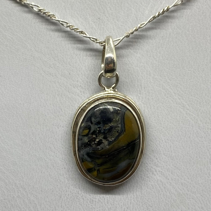 Painted Jasper SS Pendant-TM1635