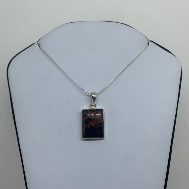 Mahagony Obsidian Pendant SS P6