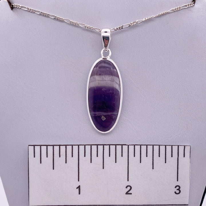 Chevron Amethyst Pendant SS  - MNS933