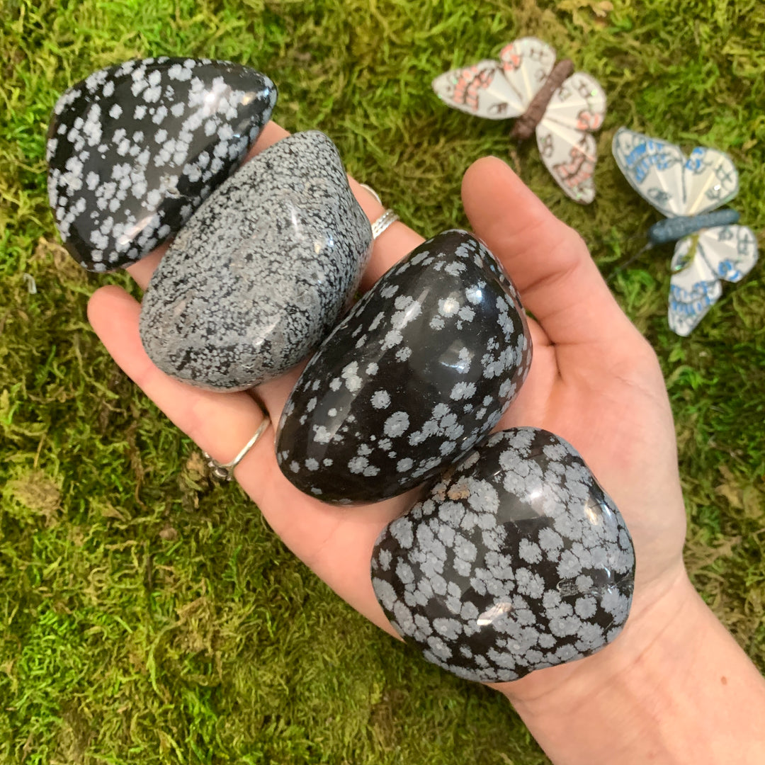 Obsidian (Snowflake) Palm Stone PS35-2