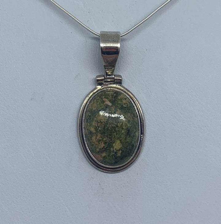 Unakite Pendant SS P8