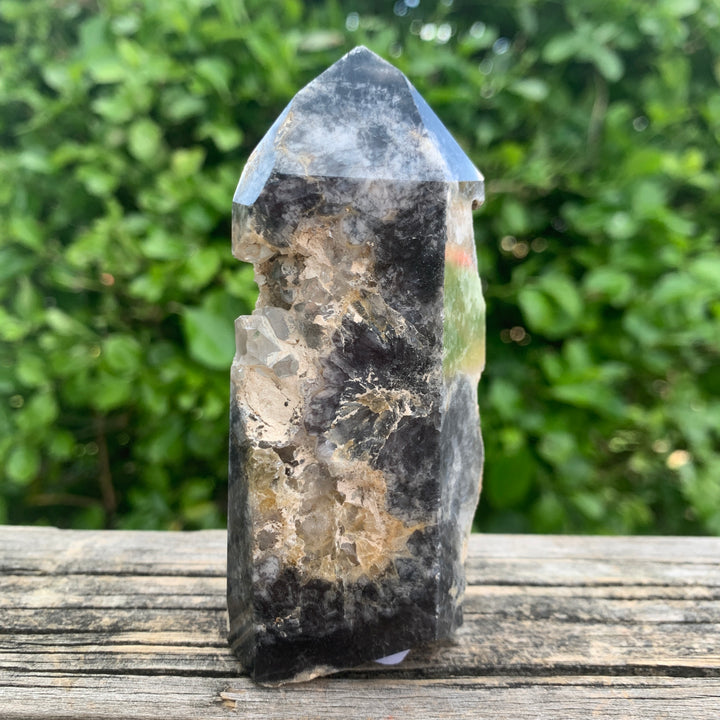 Honey Mosaic Chalcedony Cut Base Point-HMC1-12