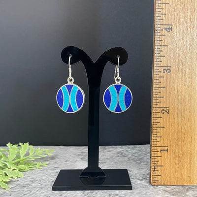 Clearance) Round Inlay-SS Earrings-Wires-OER-W041