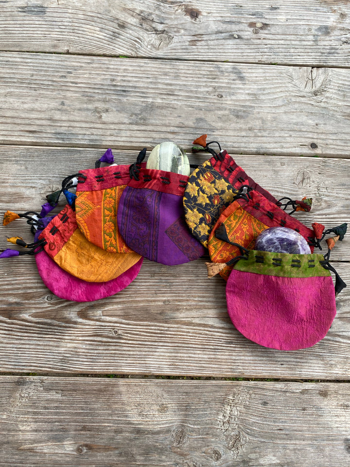 Silk Drawstring Pouch -Large
