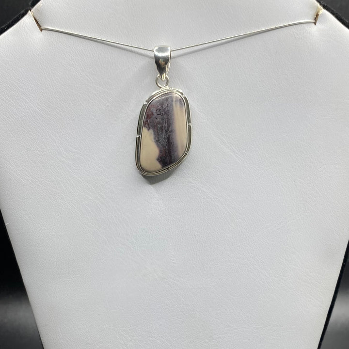 Porcelain Jasper Oval SS Pendant-TM131
