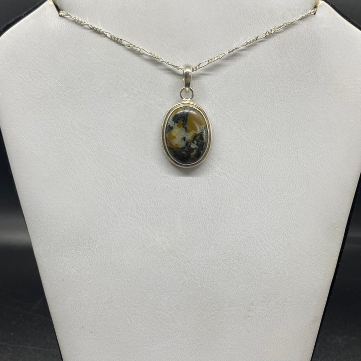 Painted Jasper SS Pendant-TM1611