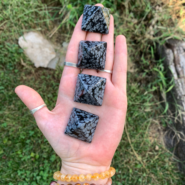 Snowflake Obsidian Pyramid