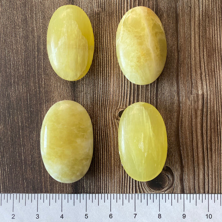 Lemon Calcite Palm Stone-PS40-3