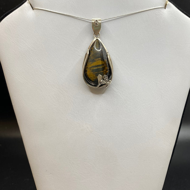 Tiger Eye Hematite SS Pendant-TM159