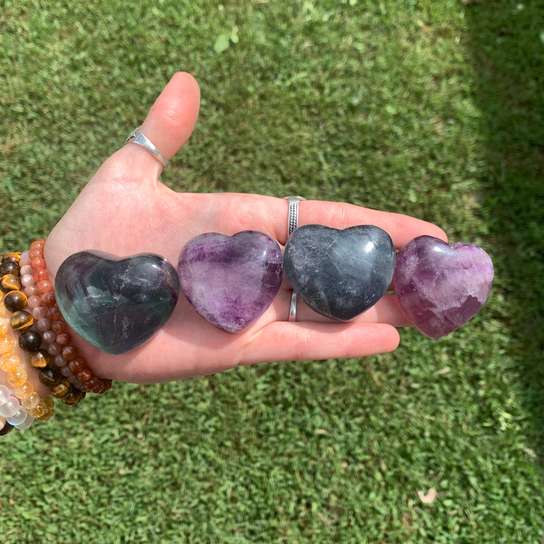 Rainbow Fluorite Heart
