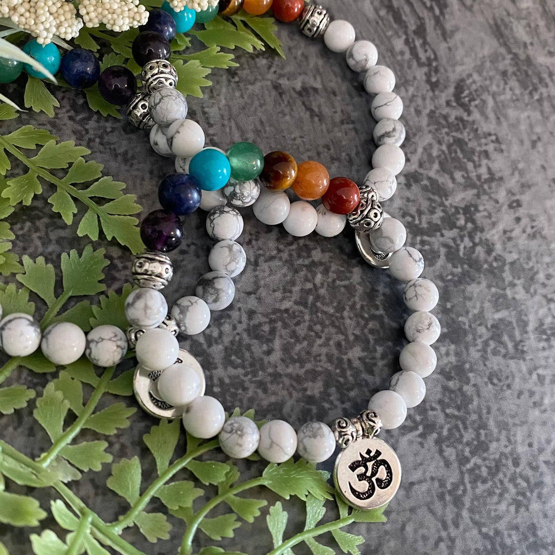 Chakra Bracelet Howlite Om