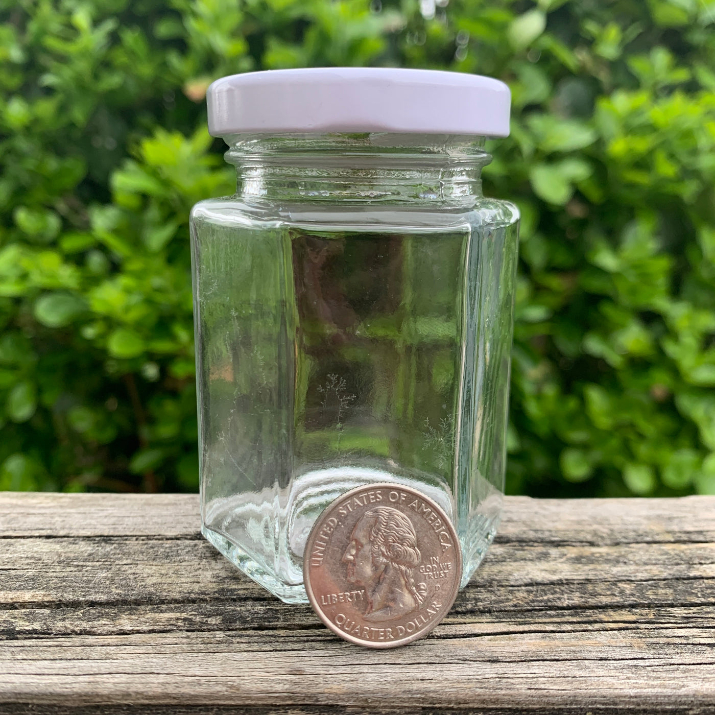 Glass Jar with Lid (4.5 oz Hexagonal)