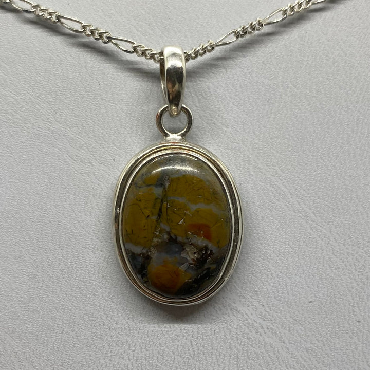 Painted Jasper SS Pendant-TM1637