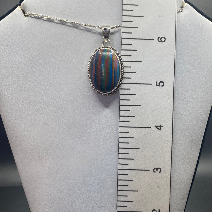 Rainbow Calsilica SS Pendant TM1559