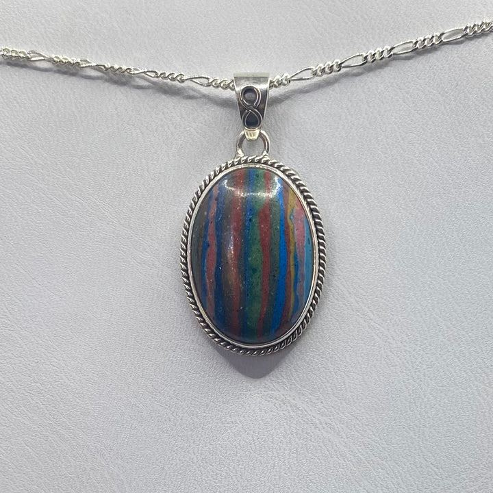 Rainbow Calsilica SS Pendant TM1559