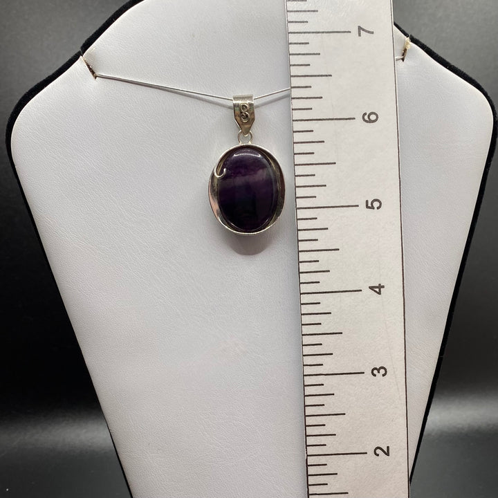 Fluorite Oval SS Pendant-TM200