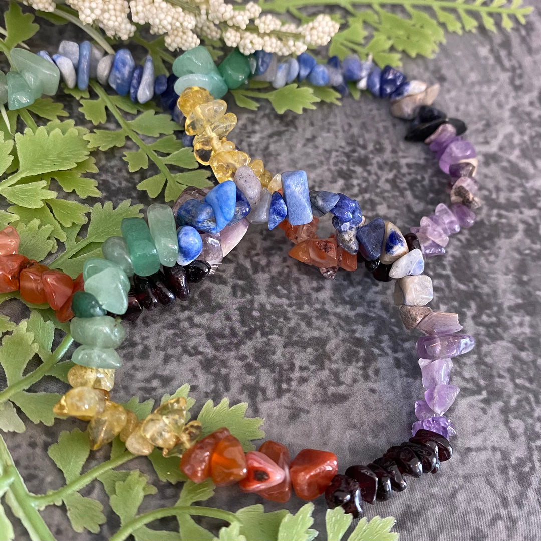 Chakra Gemstone Chips Bracelet