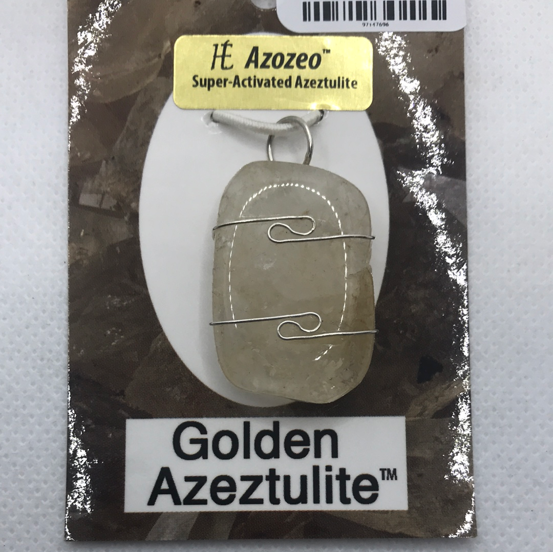 Azeztulite-Golden Wrapped Pendant