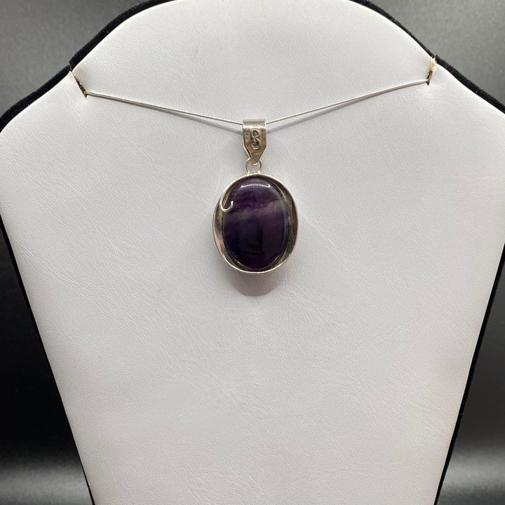 Fluorite Oval SS Pendant-TM200