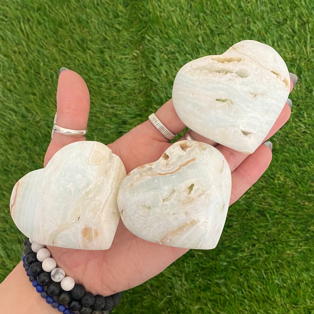 Caribbean Blue Calcite Heart-HT12-1