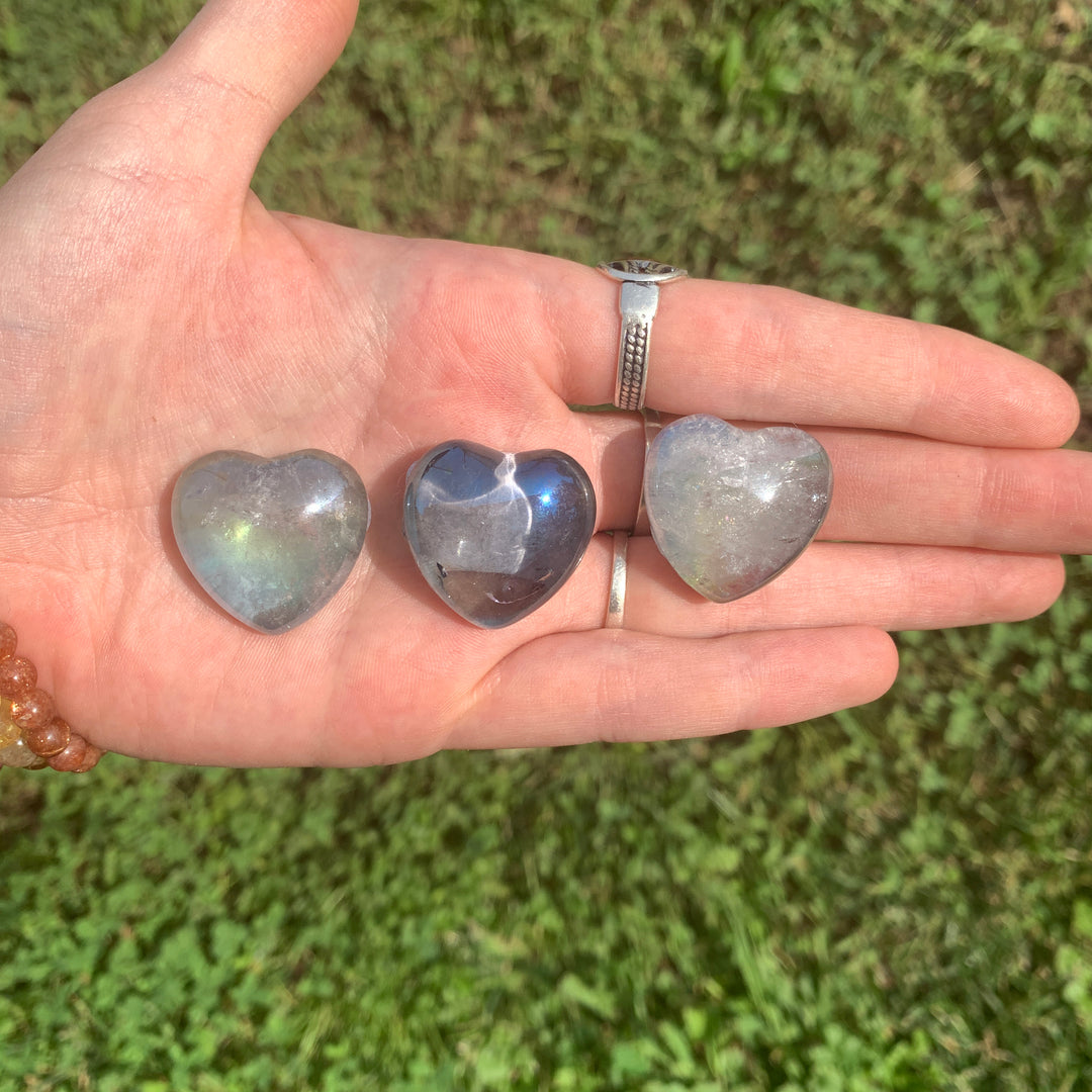Aqua Aura Quartz Heart