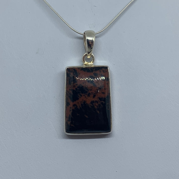 Mahagony Obsidian Pendant SS P6
