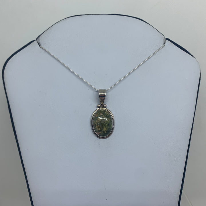 Unakite Pendant SS P8