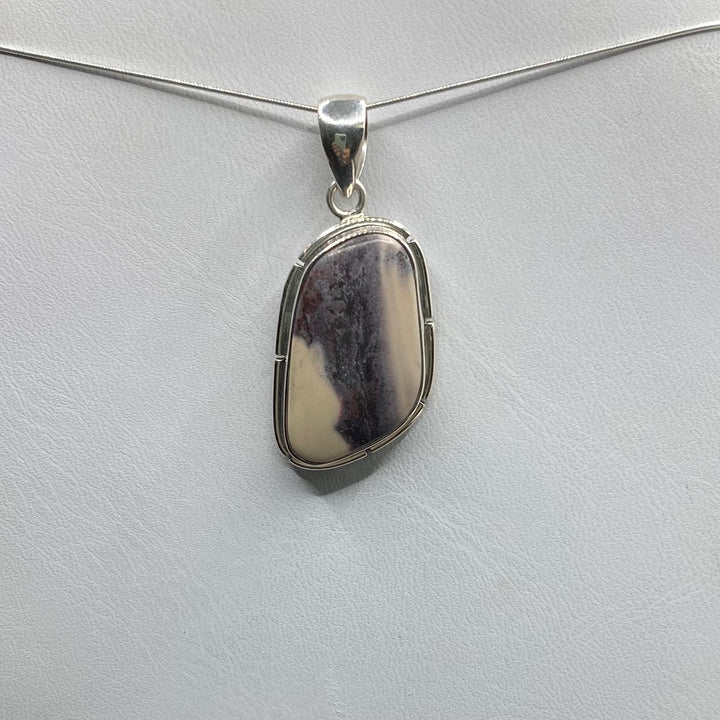 Porcelain Jasper Oval SS Pendant-TM131