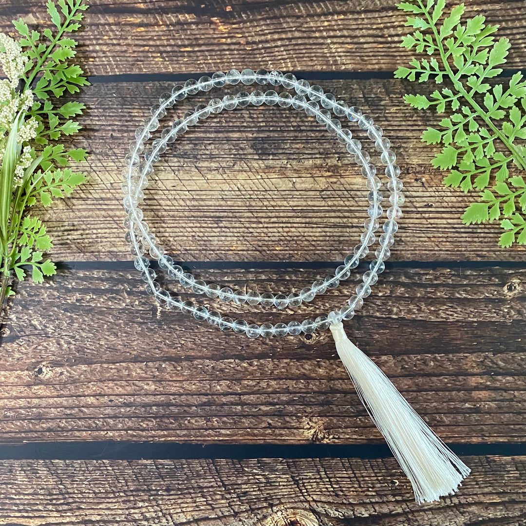 Clear Quartz Mala Prayer Beads