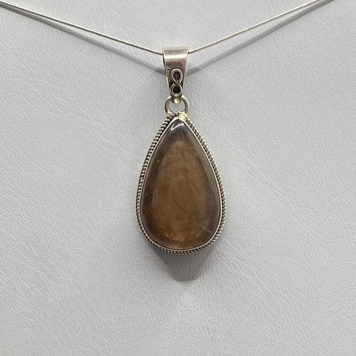 Hematoid Quartz SS Pendant-TM143