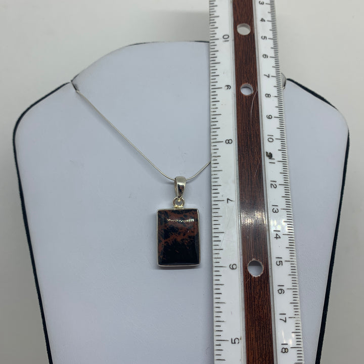 Mahagony Obsidian Pendant SS P6