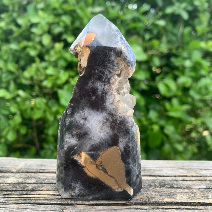 Honey Mosaic Chalcedony Cut Base Point-HMC1-12
