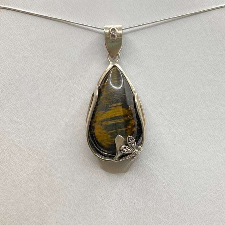 Tiger Eye Hematite SS Pendant-TM159